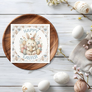 Cute watercolor Bunny Easter  Napkin