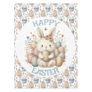 Cute watercolor Bunny Easter Tablecloth