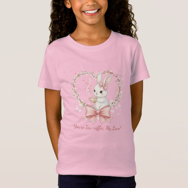Cute Watercolor Bunny - Personalized Kids Apparel T-Shirt (Front)