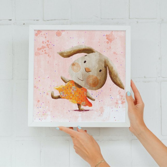 Cute Watercolor Bunny Rabbit Baby Kids Poster (Creator Uploaded)