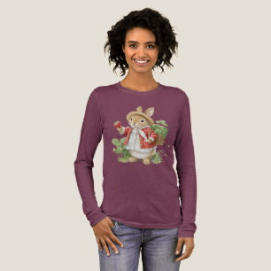 Cute Watercolor Bunny with Strawberries Tri-Blend Shirt