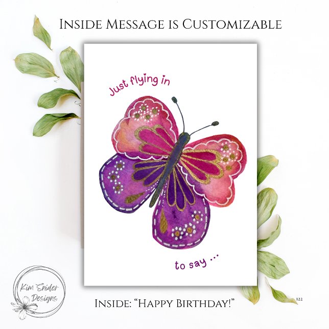Cute Watercolor Butterfly Birthday Card (Creator Uploaded)