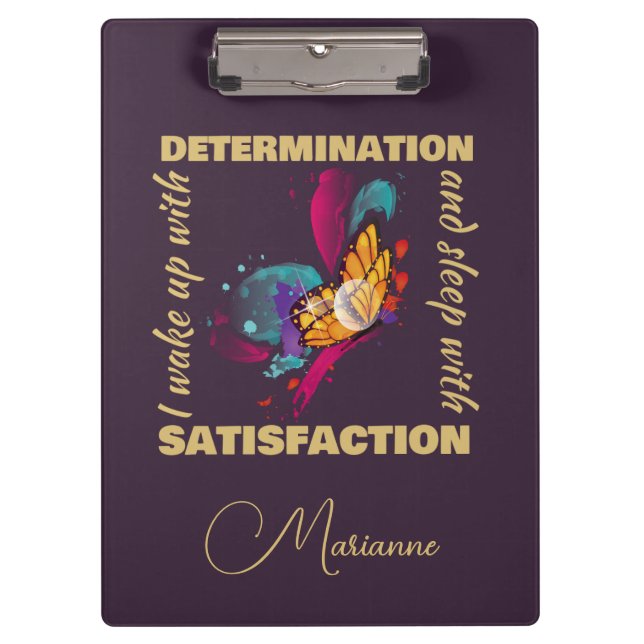 Cute Watercolor Butterfly Motivation Clipboard (Front)