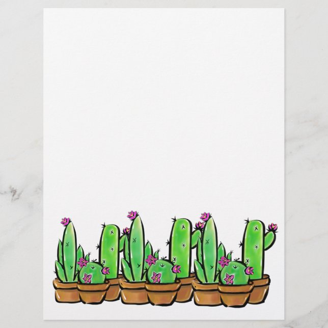 Cute watercolor Cactus cacti succulents  (Front)