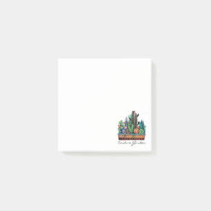 Cute Watercolor Cactus Garden In Pot Post-it Notes