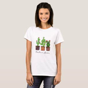 Cute Watercolor Cactus In Pots T-Shirt