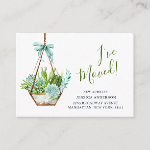 Cute Watercolor Cactus Moving Announcement