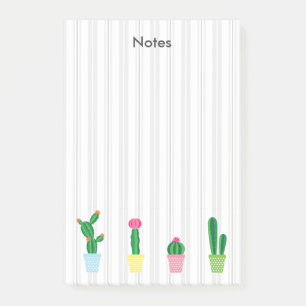 Cute Watercolor Cactus Post-it Notes