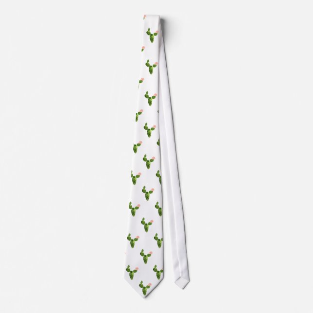 Cute Watercolor Cactus Tie (Front)