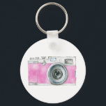 Cute Watercolor Camera Painting in Violet Graphic Key Ring<br><div class="desc">A cute watercolor painting of a cool camera in violet pink. Just click customise to add text. Contact me with any questions or requests.</div>
