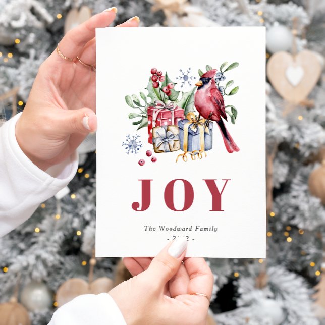 Cute Watercolor Cardinal Bird Christmas Postcard (Creator Uploaded)
