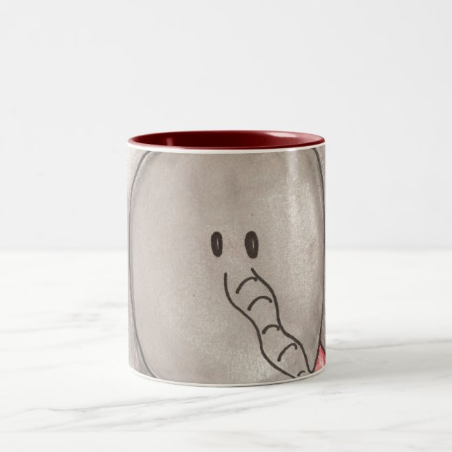 Cute Watercolor Cartoon Elephant Coffee Cup (Center)