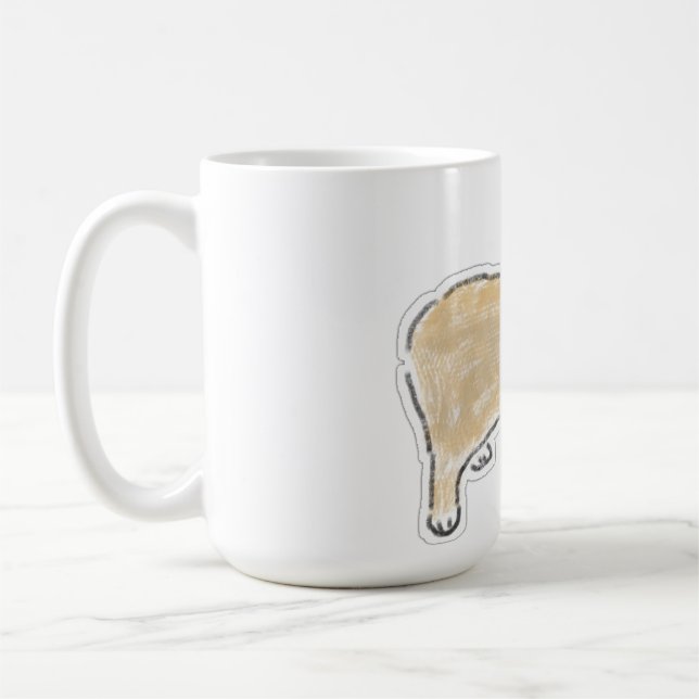 Cute Watercolor Cat Illustration Coffee Mug (Left)