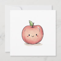 Cute Watercolor Chibi Apple