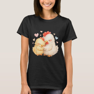 Cute Watercolor Chicken Gently Hugging T-Shirt