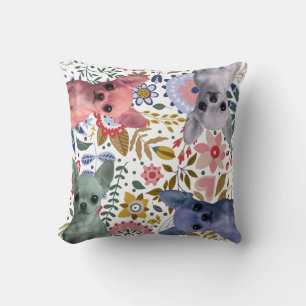 Cute Watercolor Chihuahuas – Colourful Dog  Cushion