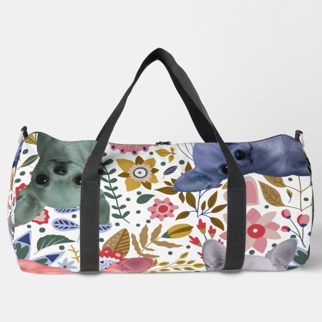 Cute Watercolor Chihuahuas – Colourful Dog  Duffle Bag (Front)