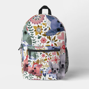 Cute Watercolor Chihuahuas – Colourful Dog  Printed Backpack