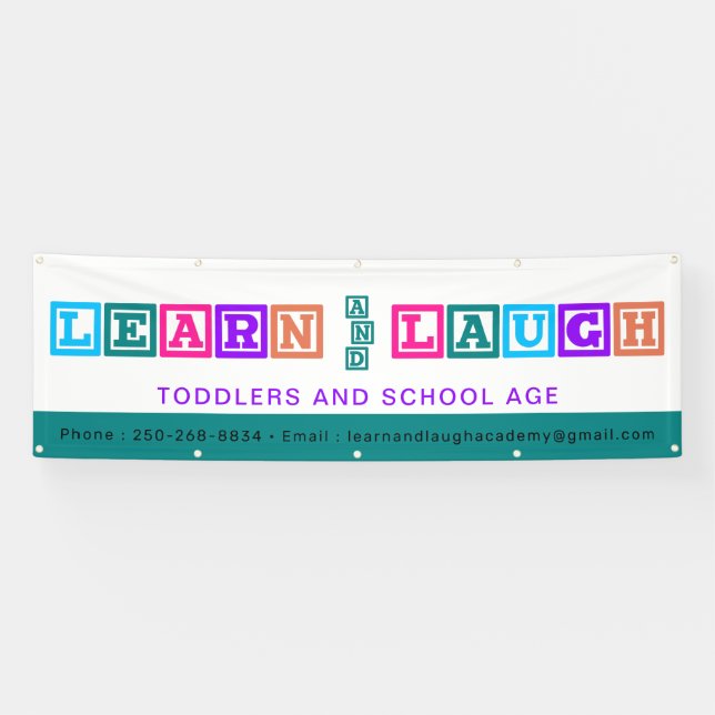 Cute Watercolor Child Care Custom Banner (Horizontal)