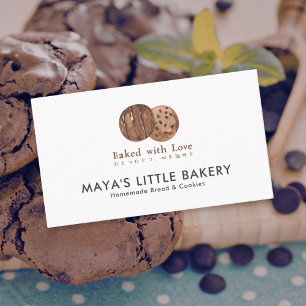Cute Watercolor Chocolate Cookie Business Card