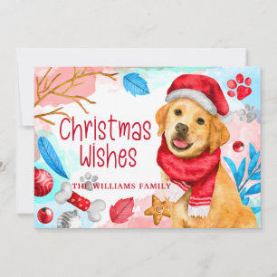 Cute Watercolor Christmas Dog Holiday Card