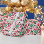 Cute Watercolor Christmas Gnomes Pattern Pink Wrapping Paper<br><div class="desc">This wrapping paper features a pattern of cute watercolor Christmas gnomes dressed in red and green,  along with other traditional holiday motifs,  including Christmas trees,  pine cones,  and stockings filled with candy,  on a pink background.</div>