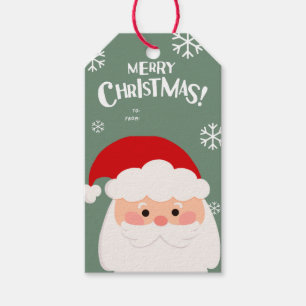 Cute Watercolor Christmas Santa Gift Tags