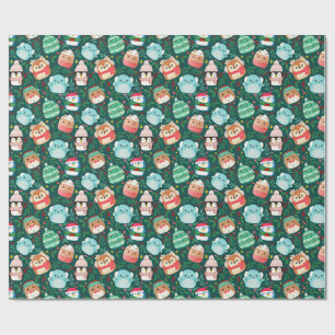 Cute Watercolor Christmas Squishy Soft Toys Wrapping Paper
