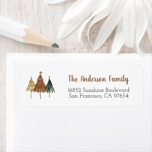 cute watercolor christmas tree return address (Insitu)