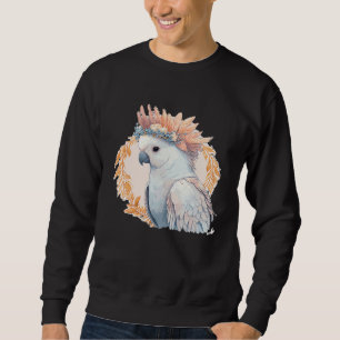 Cute Watercolor Cockatoo Parrot Bird Flower Crown Sweatshirt