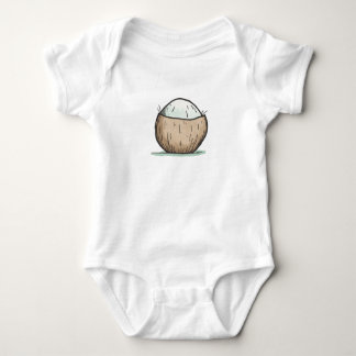 Cute Watercolor Coconut Baby Bodysuit