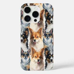 Cute Watercolor Corgi Dog Pattern iPhone 16 Pro Case
