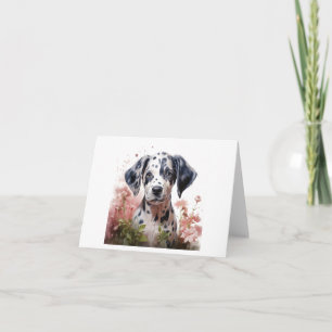 Cute Watercolor Dalmation Puppy Dog BLANK Card