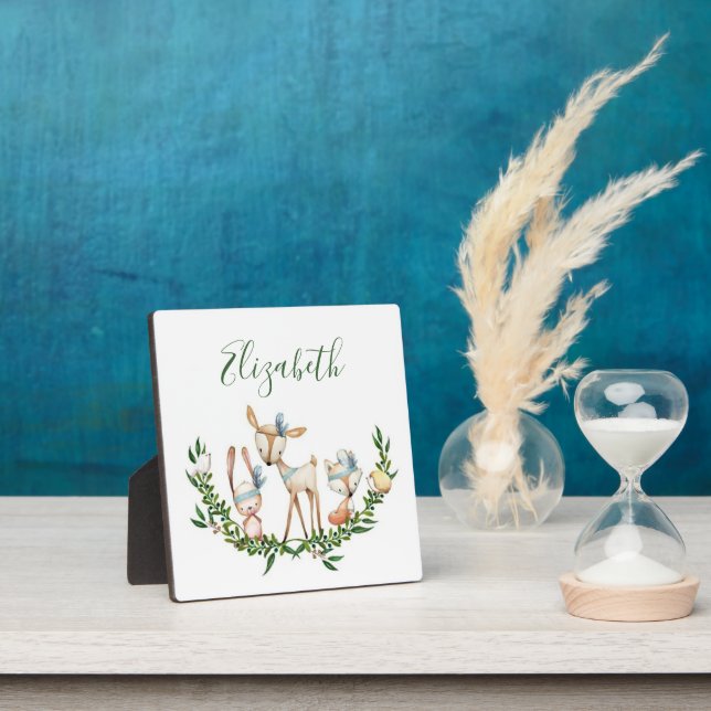 Cute watercolor deer baby  plaque (Insitu)