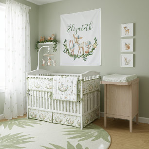Cute watercolor deer baby tapestry