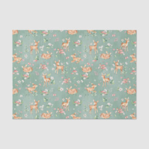 Cute Watercolor Deer Pattern Tissue Paper