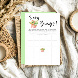 Cute Watercolor Dinosaur Baby Shower Bingo Game