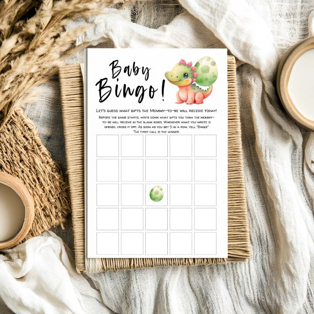 Cute Watercolor Dinosaur Baby Shower Bingo Game (Creator Uploaded)