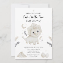 Cute Watercolor Dinosaur Baby Shower Invitation