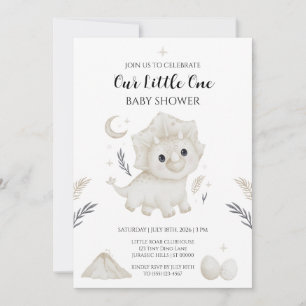 Cute Watercolor Dinosaur Baby Shower Invitation