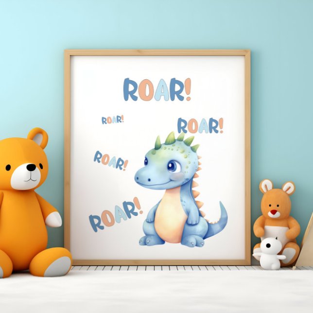 Cute Watercolor Dinosaur Nursery  Poster (Creator Uploaded)