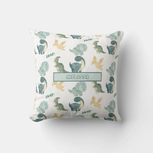 Cute Watercolor Dinosaur Pattern Cushion