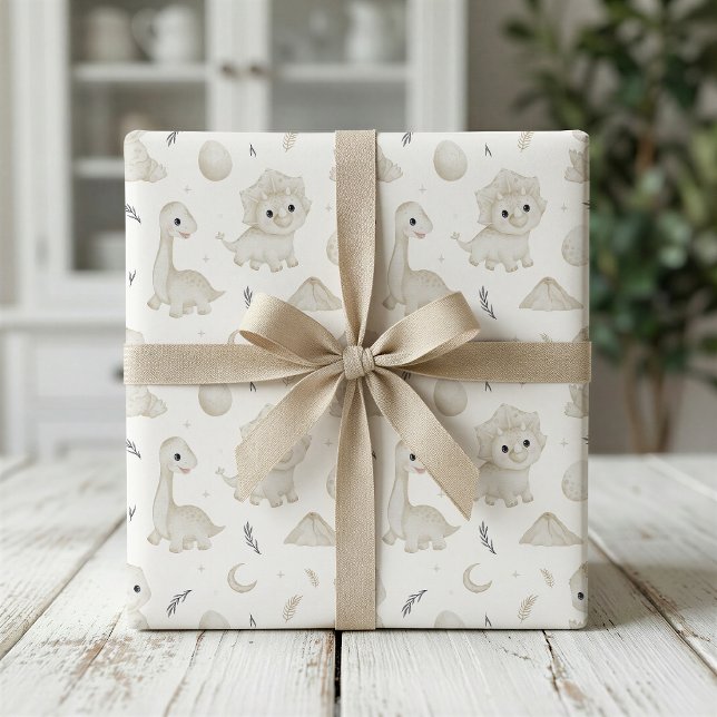 Cute Watercolor Dinosaur Pattern Wrapping Paper (Creator Uploaded)
