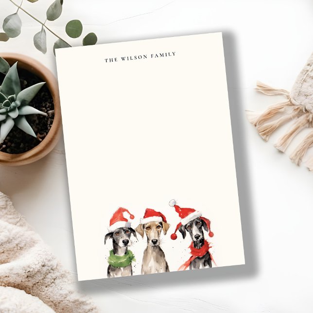 Cute Watercolor Dog Furry and Bright Christmas Card (Creator Uploaded)