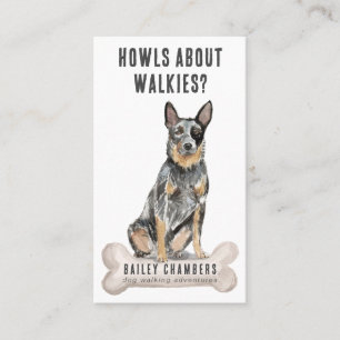 Cute Watercolor Dog Walker Business Card