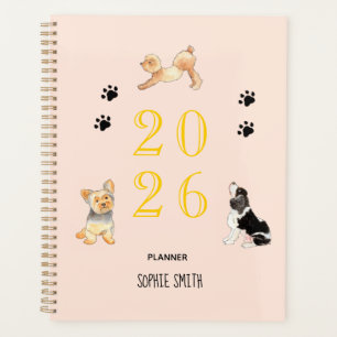Cute watercolor Dogs 2025 Appointment Planner