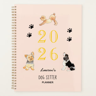 Cute watercolor dogs, dog sitter's 2025 Planner