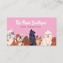 Cute Watercolor Dogs Pet Grooming Boutique Pink