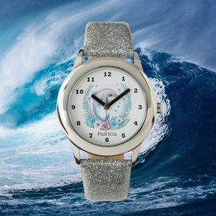 cute watercolor dolphin lovers watch