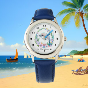 cute watercolor dolphin lovers  watch